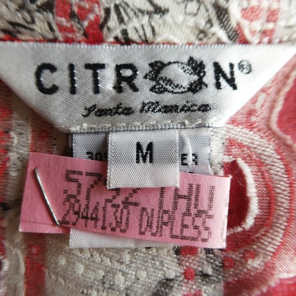 Citron Santa Monica Red Kimono Single Frog Closure Sharkbite Hemline Asian Lite - Picture 5 of 6